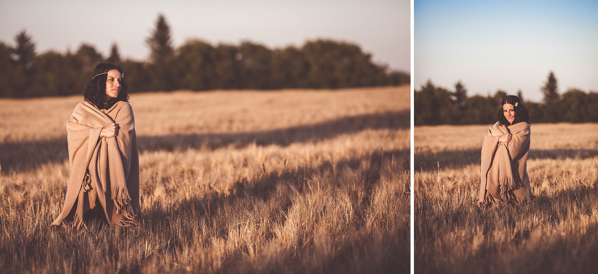 sunset maternity session in the wheat field