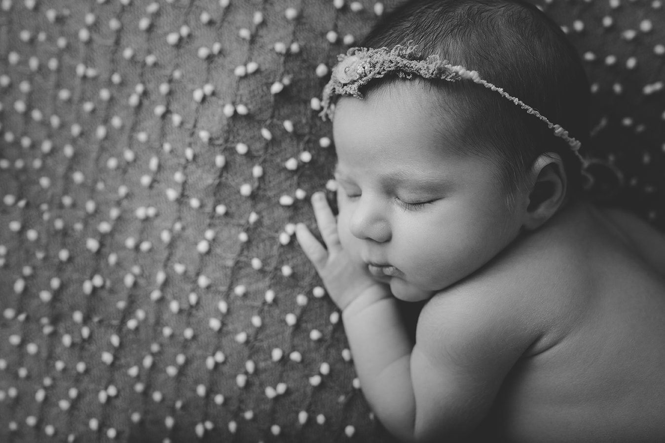 edmonton newborn baby girl black and white image