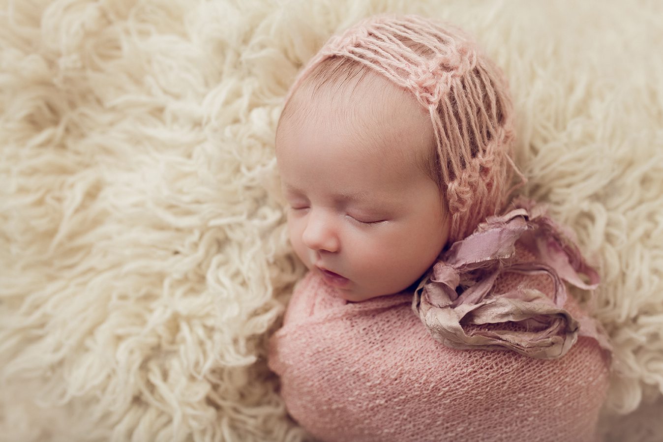 edmonton newborn photographer - wrapped in pink