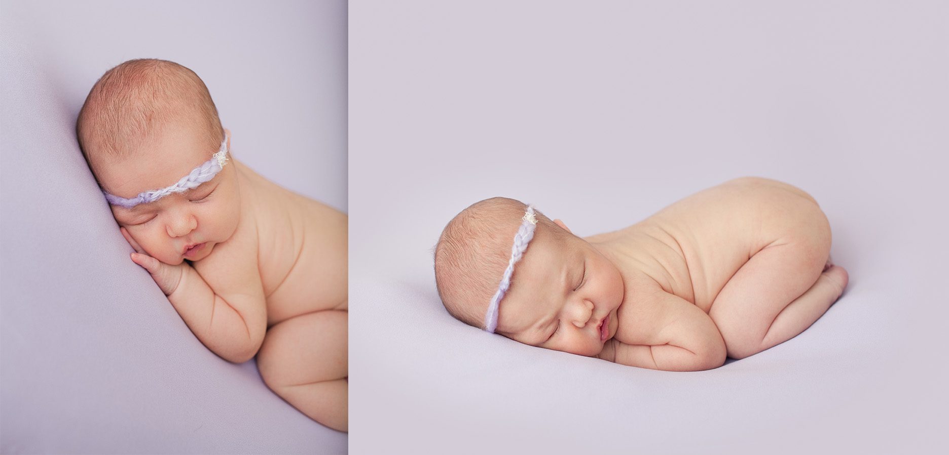 Edmonton newborn photographer - newborn posed on purple