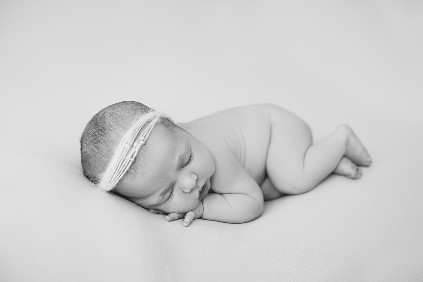 Edmonton newborn photographer - newborn posed black and white