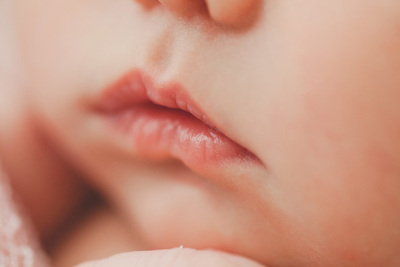Edmonton newborn photographer - macro of lips