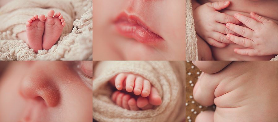 edmonton newborn photographer - macro shots of lips, hands, feet, nose, eyes
